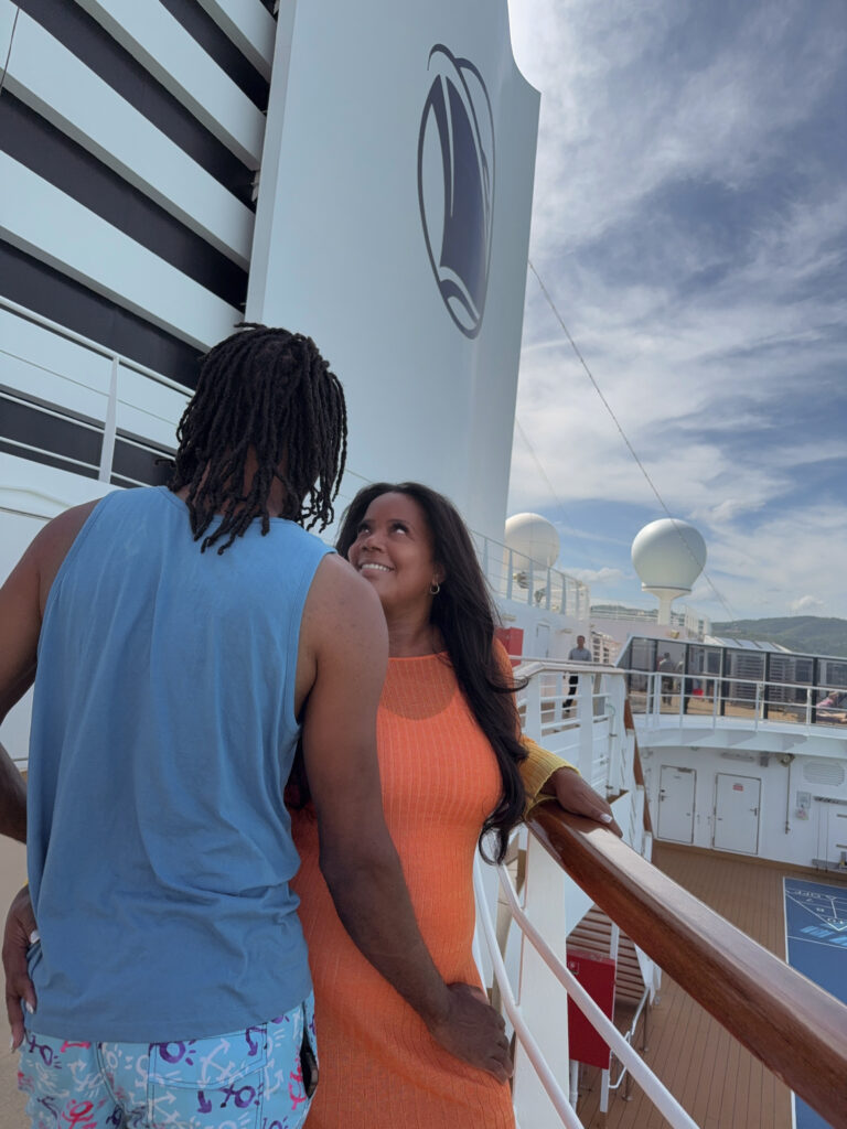 Couple on cruise ship