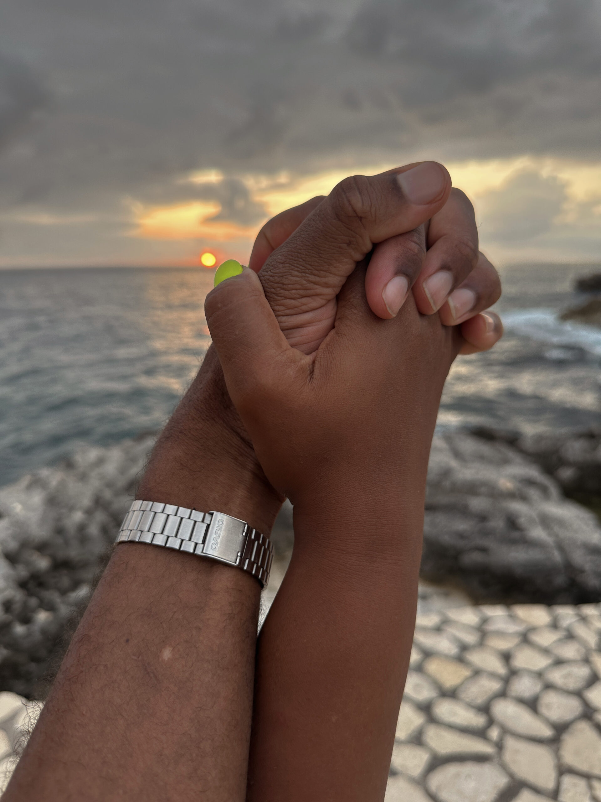 couple holding hands